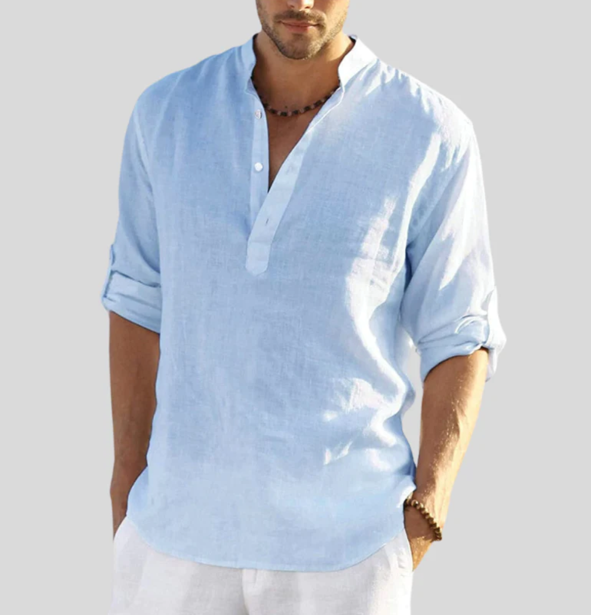 Image of Brad | Men's Long Sleeve Henley Casual Shirt