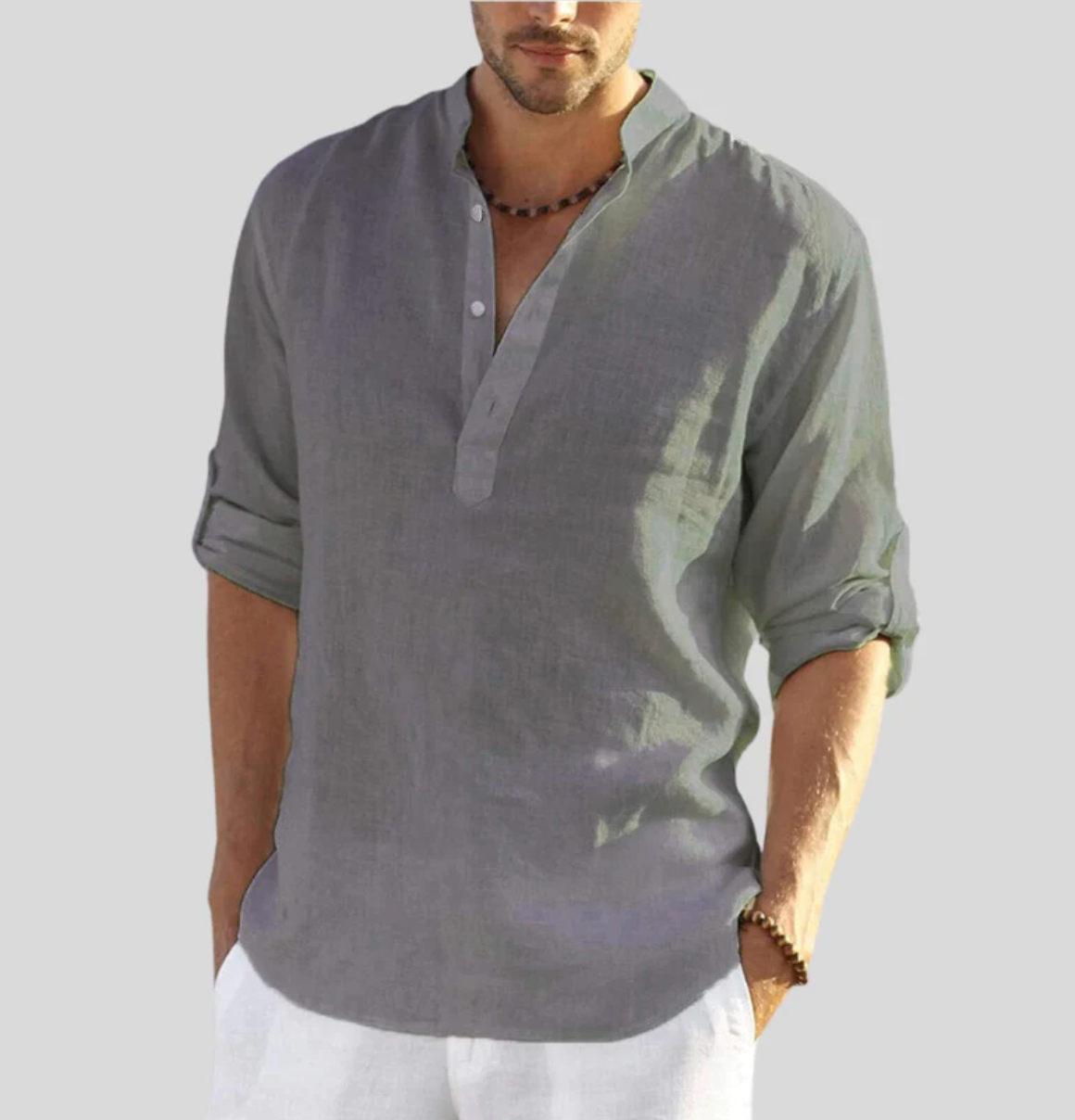 Image of Brad | Men's Long Sleeve Henley Casual Shirt