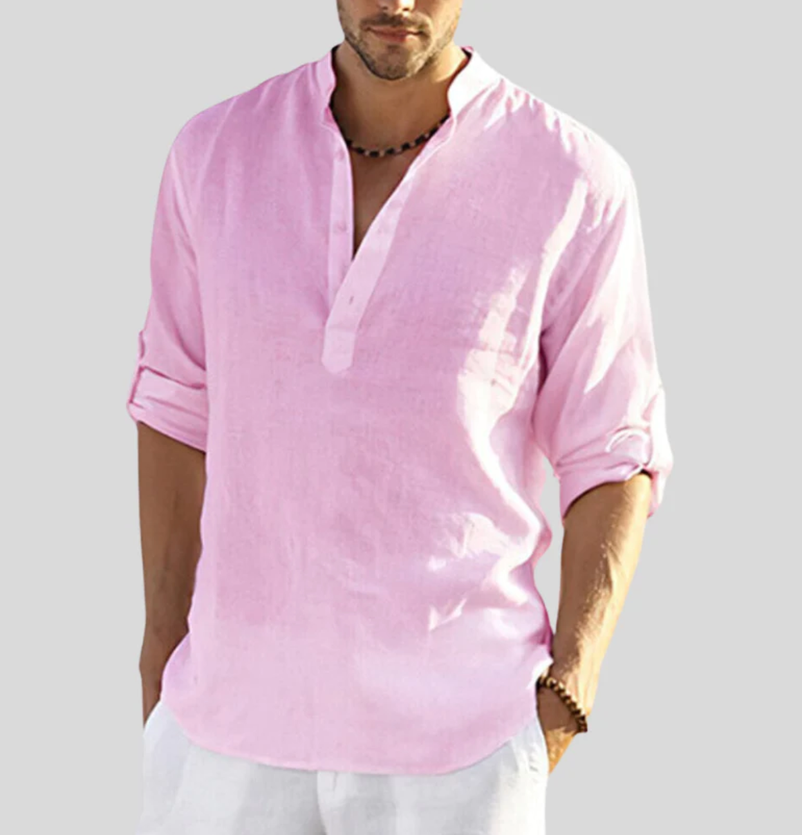 Image of Brad | Men's Long Sleeve Henley Casual Shirt