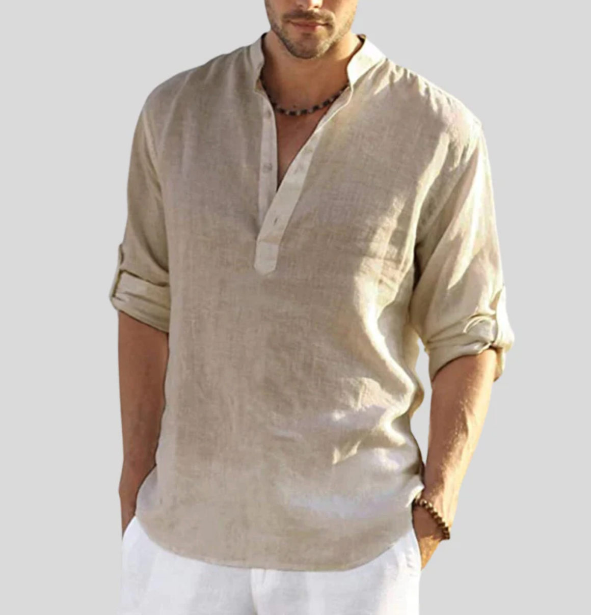 Image of Brad | Men's Long Sleeve Henley Casual Shirt