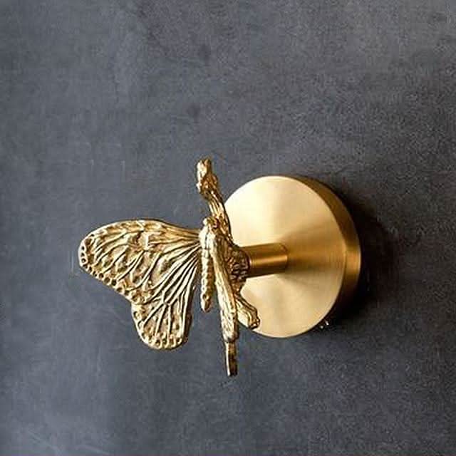 Brass Animal Wall Hook Rack with Gold Accents