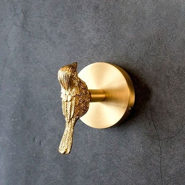 Brass Animal Wall Hook Rack with Gold Accents