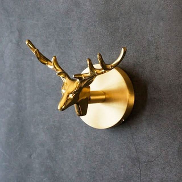 Brass Animal Wall Hook Rack with Gold Accents