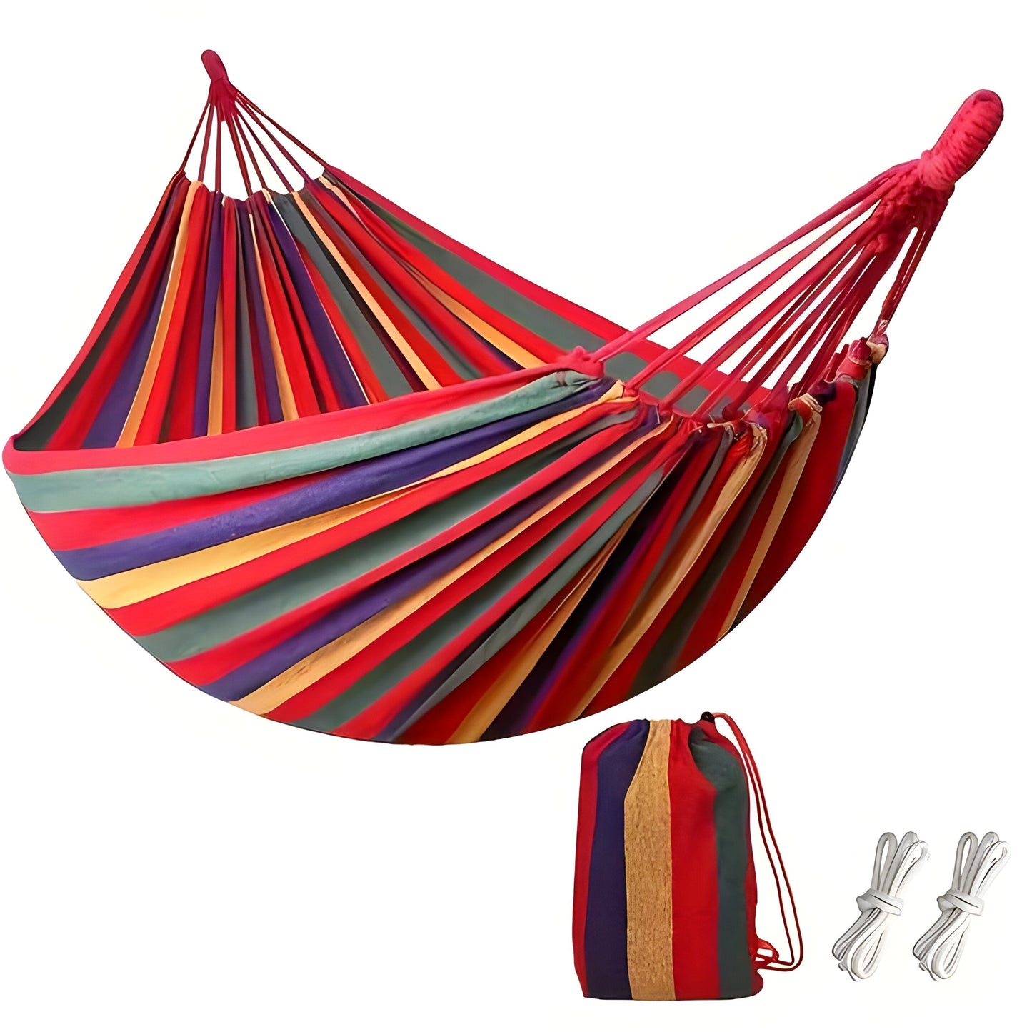 Breathable Striped Hammock | Quick Setup