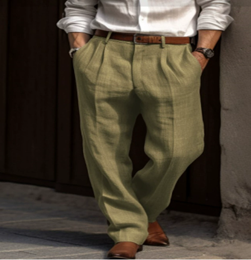 Image of Bryan | Men's Pleated Wide Leg Dress Pants
