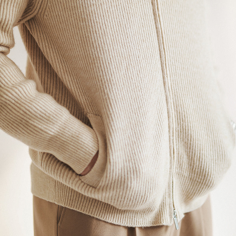 Image of Bryan | Men's Zip-Up Ribbed Knit Cardigan