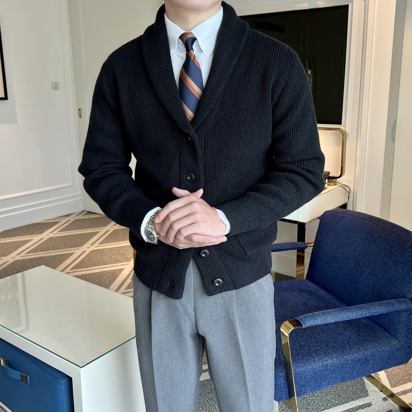 Image of Bryce | Men's Shawl Collar Cardigan