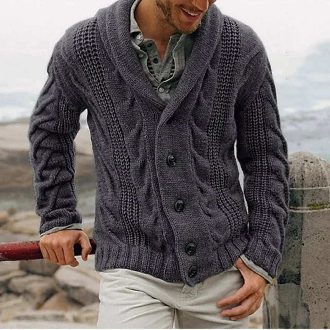 Image of Bryce | Men's Shawl Collar Knit Cardigan