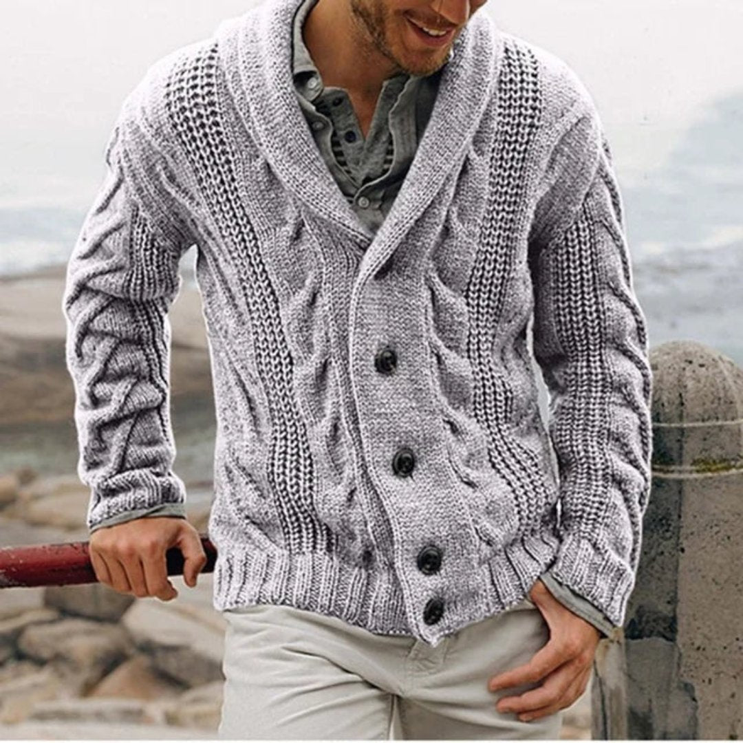 Image of Bryce | Men's Shawl Collar Knit Cardigan