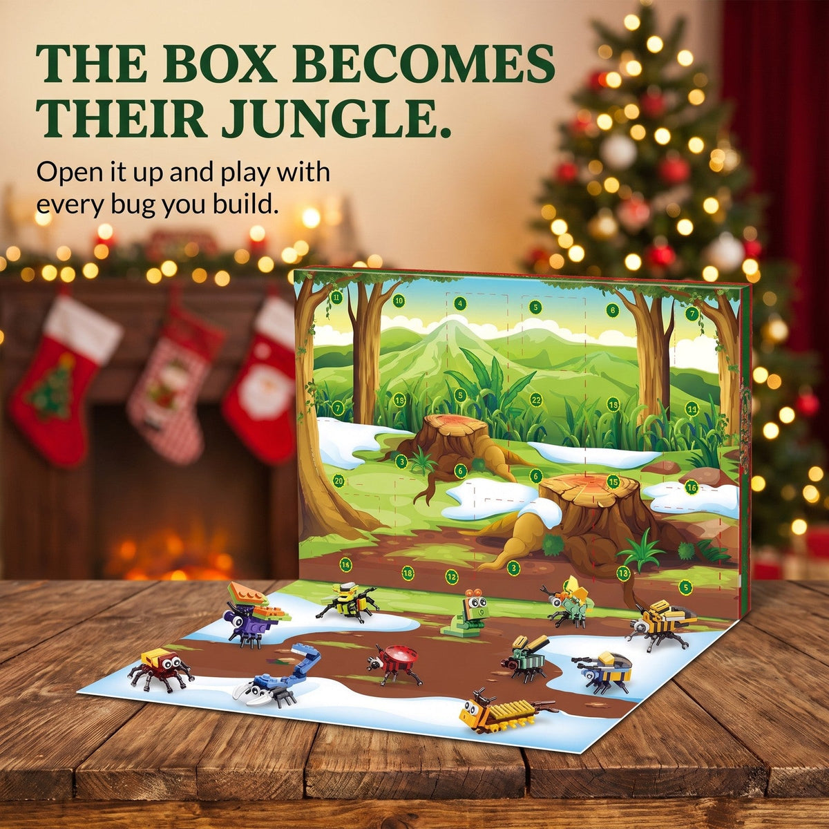 Bug Advent Calendar for Kids, 24 Brick Insects and 2 Secret Builds