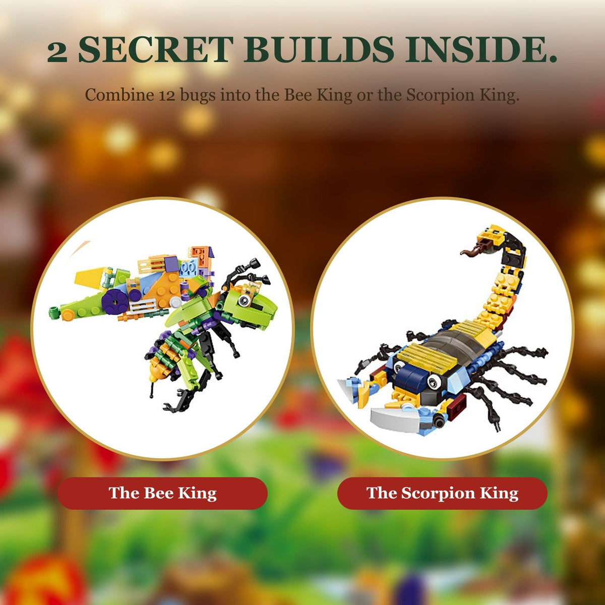 Bug Advent Calendar for Kids, 24 Brick Insects and 2 Secret Builds