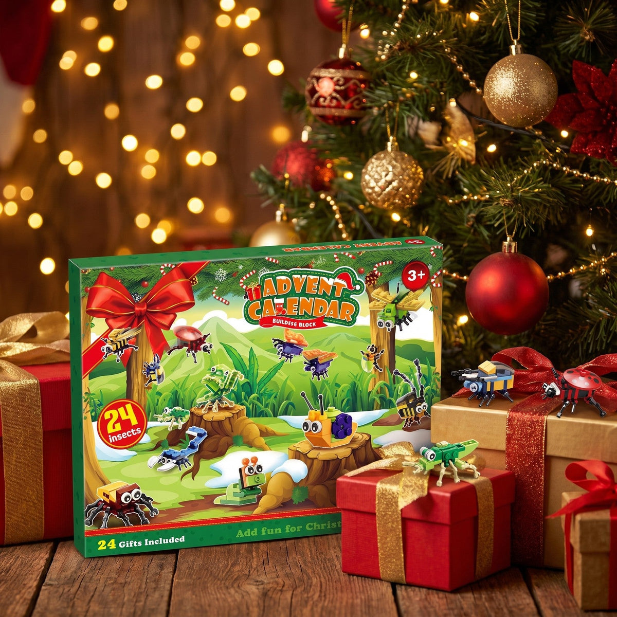 Bug Advent Calendar for Kids, 24 Brick Insects and 2 Secret Builds