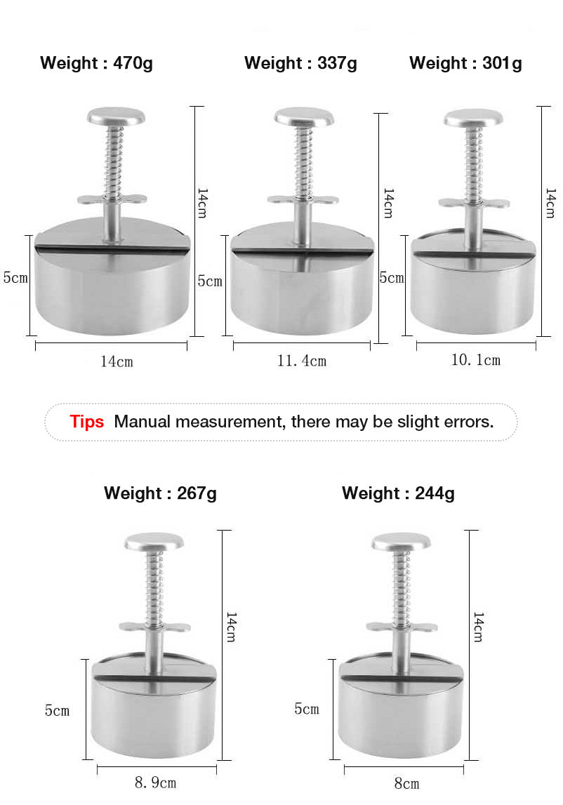 Burger Press Stainless Steel | Perfect Homemade Patties