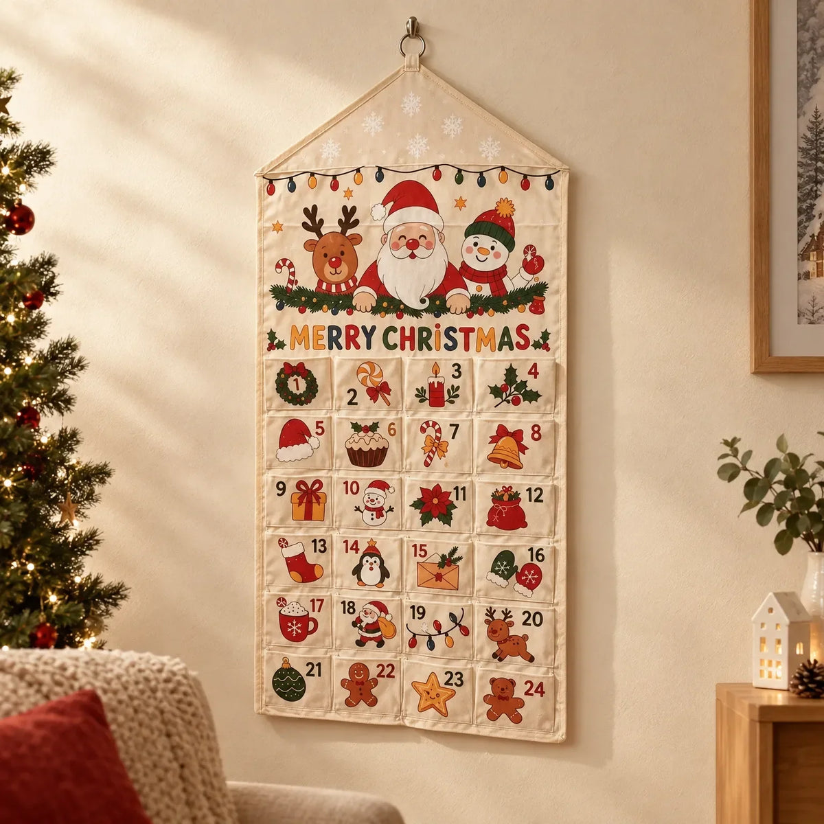 Canvas Wall-Hanging Advent Calendar Festivio