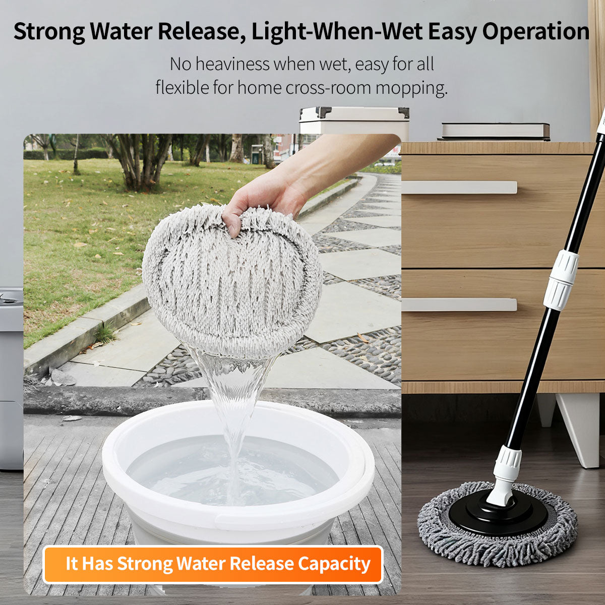 Car Wash Mop Kit with Ergonomic Handle