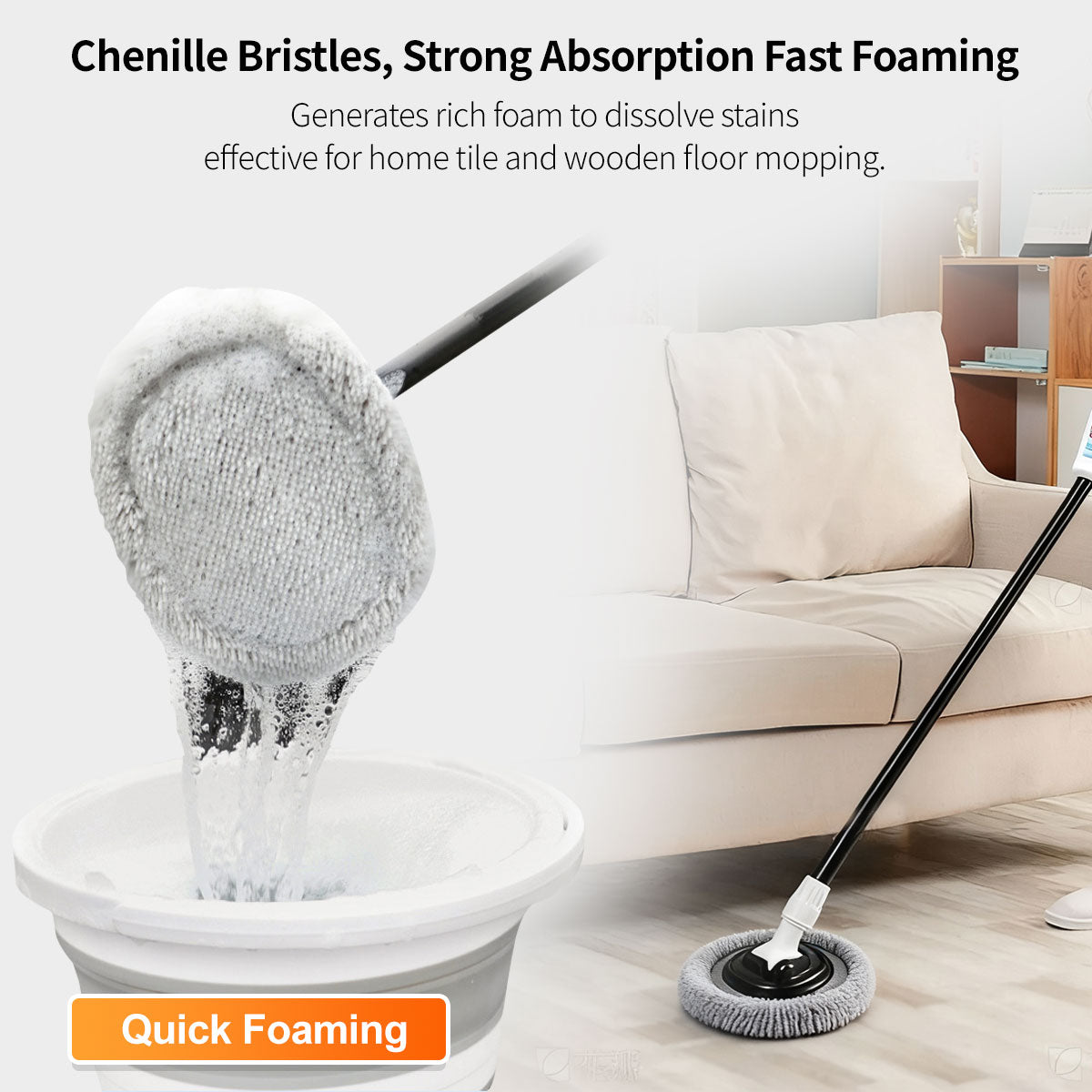 Car Wash Mop Kit with Ergonomic Handle