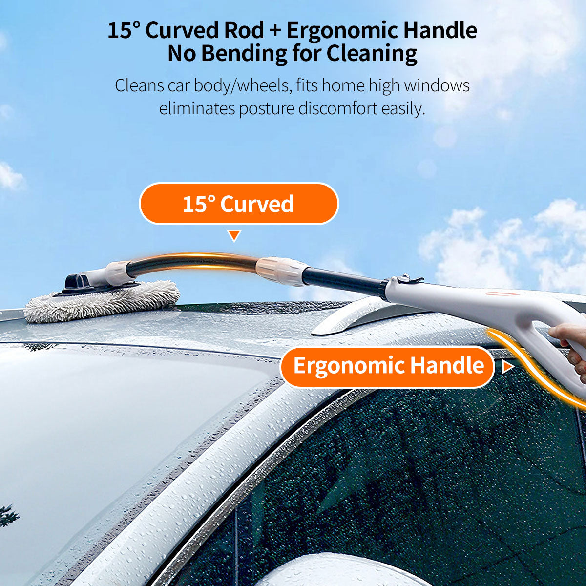 Car Wash Mop Kit with Ergonomic Handle