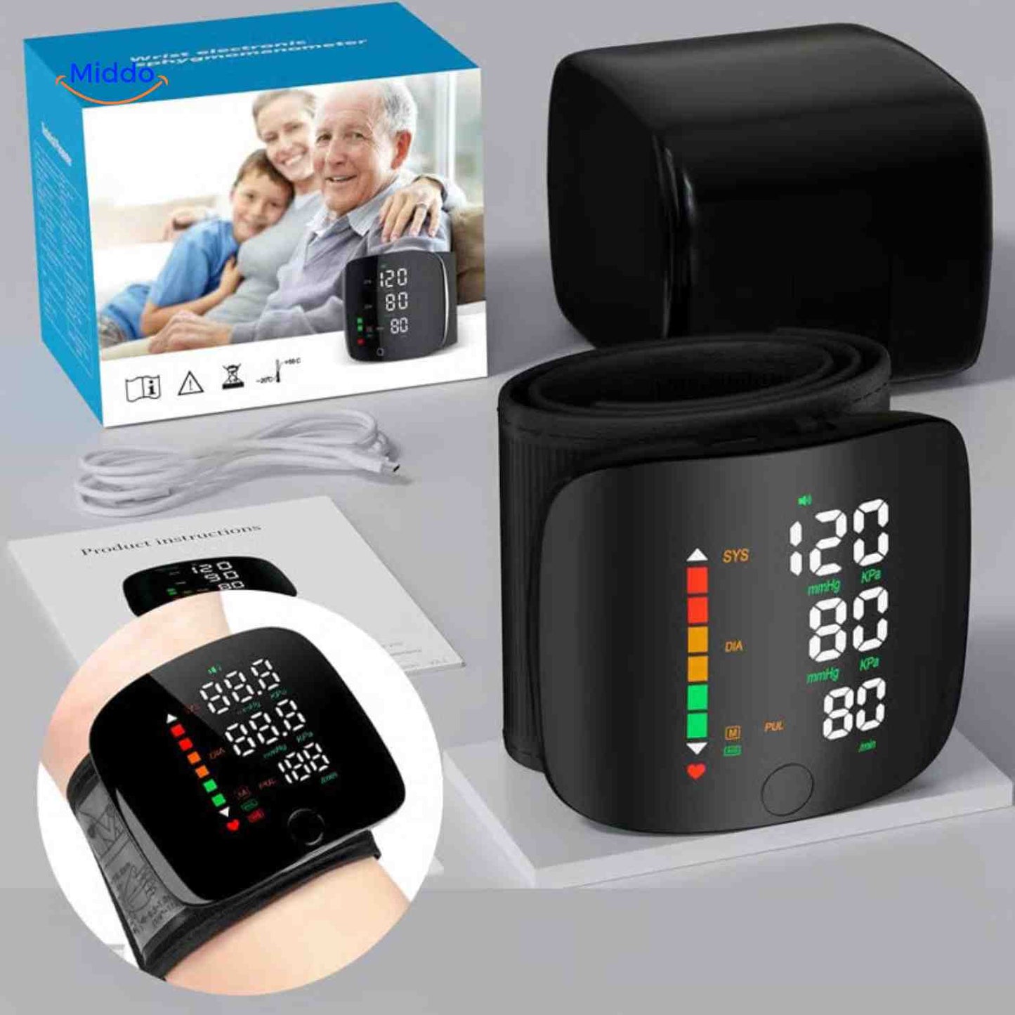 Cardiowrist™ Wrist Blood Pressure Monitor | Automatic, LED Display