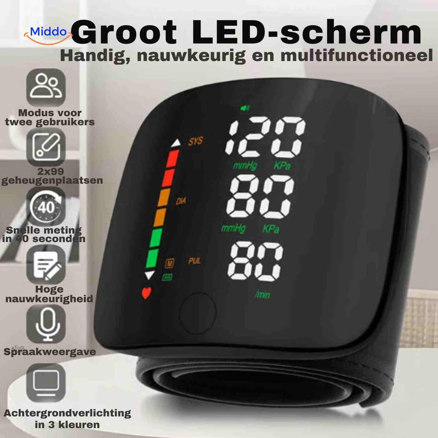Cardiowrist™ Wrist Blood Pressure Monitor | Automatic, LED Display