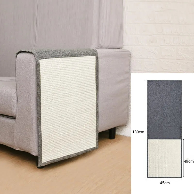 Cat-Friendly Sofa Scratch Protector with Sisal Armrest Mat