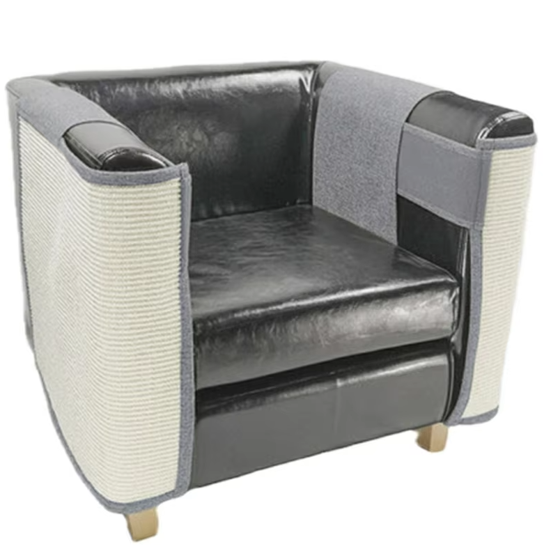 Cat-Friendly Sofa Scratch Protector with Sisal Armrest Mat