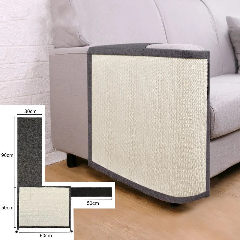 Cat-Friendly Sofa Scratch Protector with Sisal Armrest Mat