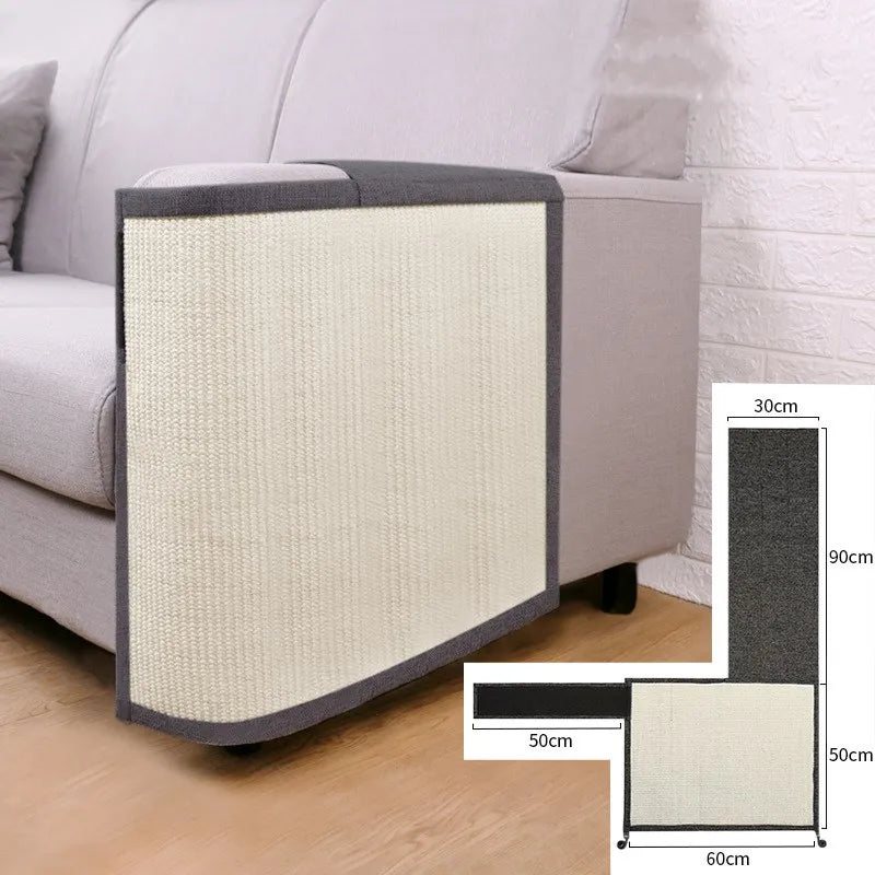 Cat-Friendly Sofa Scratch Protector with Sisal Armrest Mat