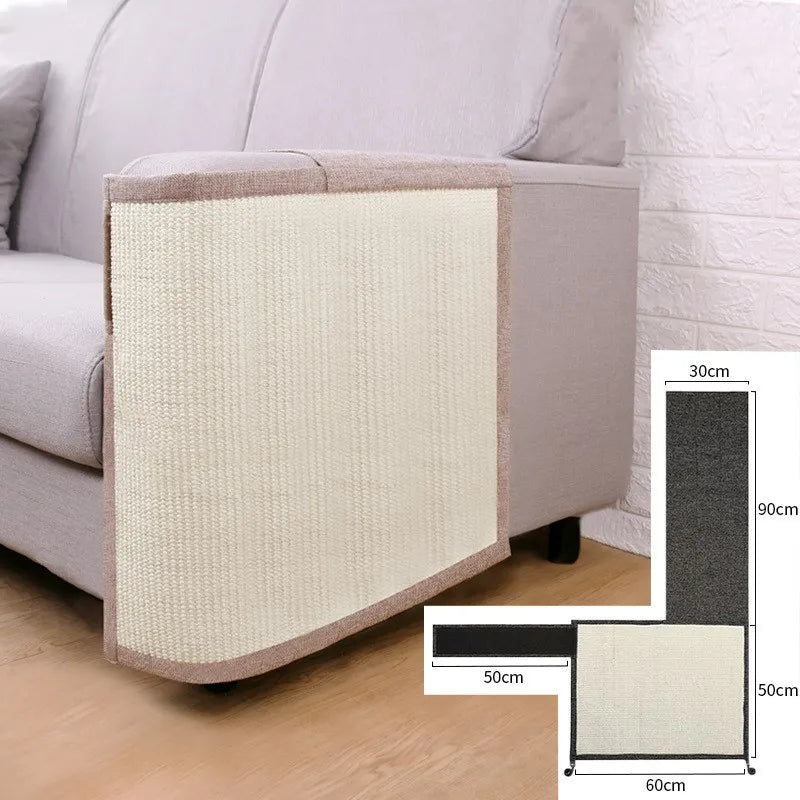 Cat-Friendly Sofa Scratch Protector with Sisal Armrest Mat