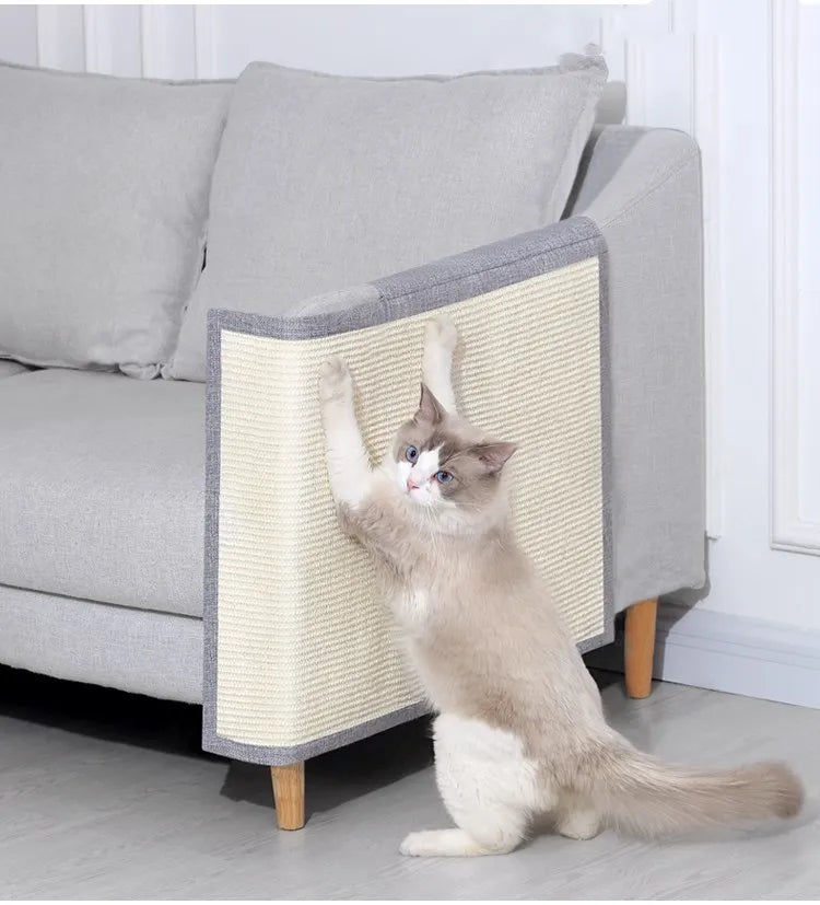 Cat-Friendly Sofa Scratch Protector with Sisal Armrest Mat