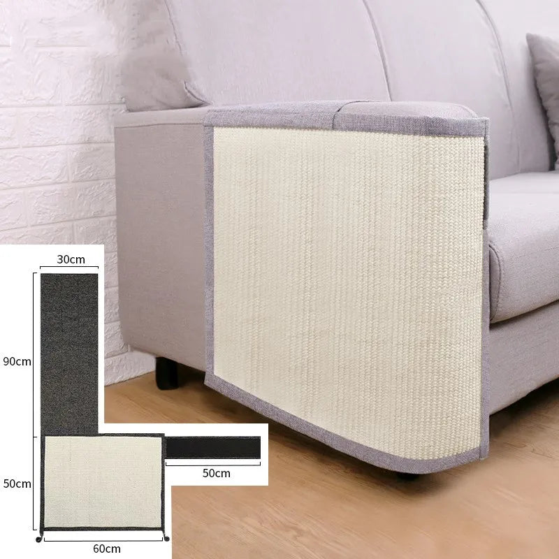 Cat-Friendly Sofa Scratch Protector with Sisal Armrest Mat