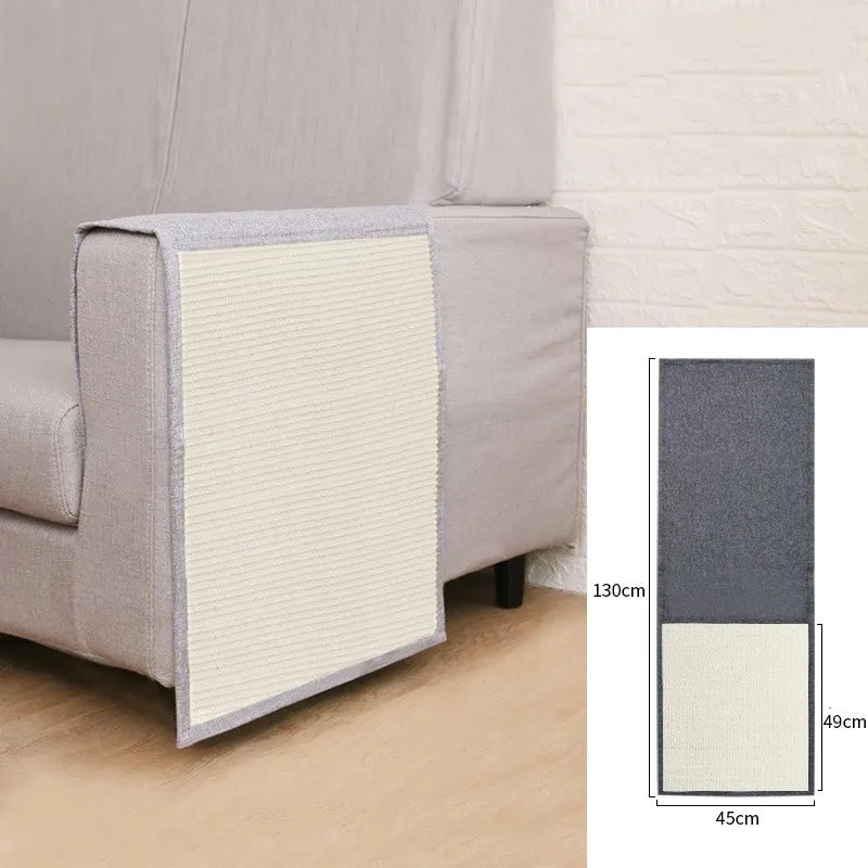 Cat-Friendly Sofa Scratch Protector with Sisal Armrest Mat