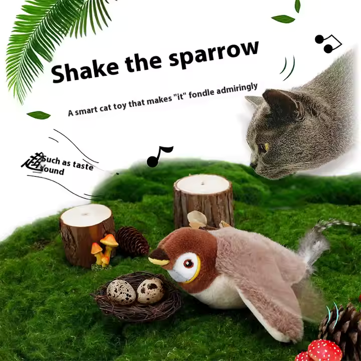 Catfri® FlappyBird: Interactive Sparrow Bird Toy for Cats