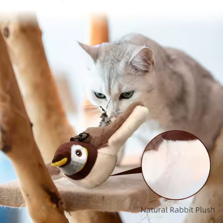 Catfri® FlappyBird: Interactive Sparrow Bird Toy for Cats