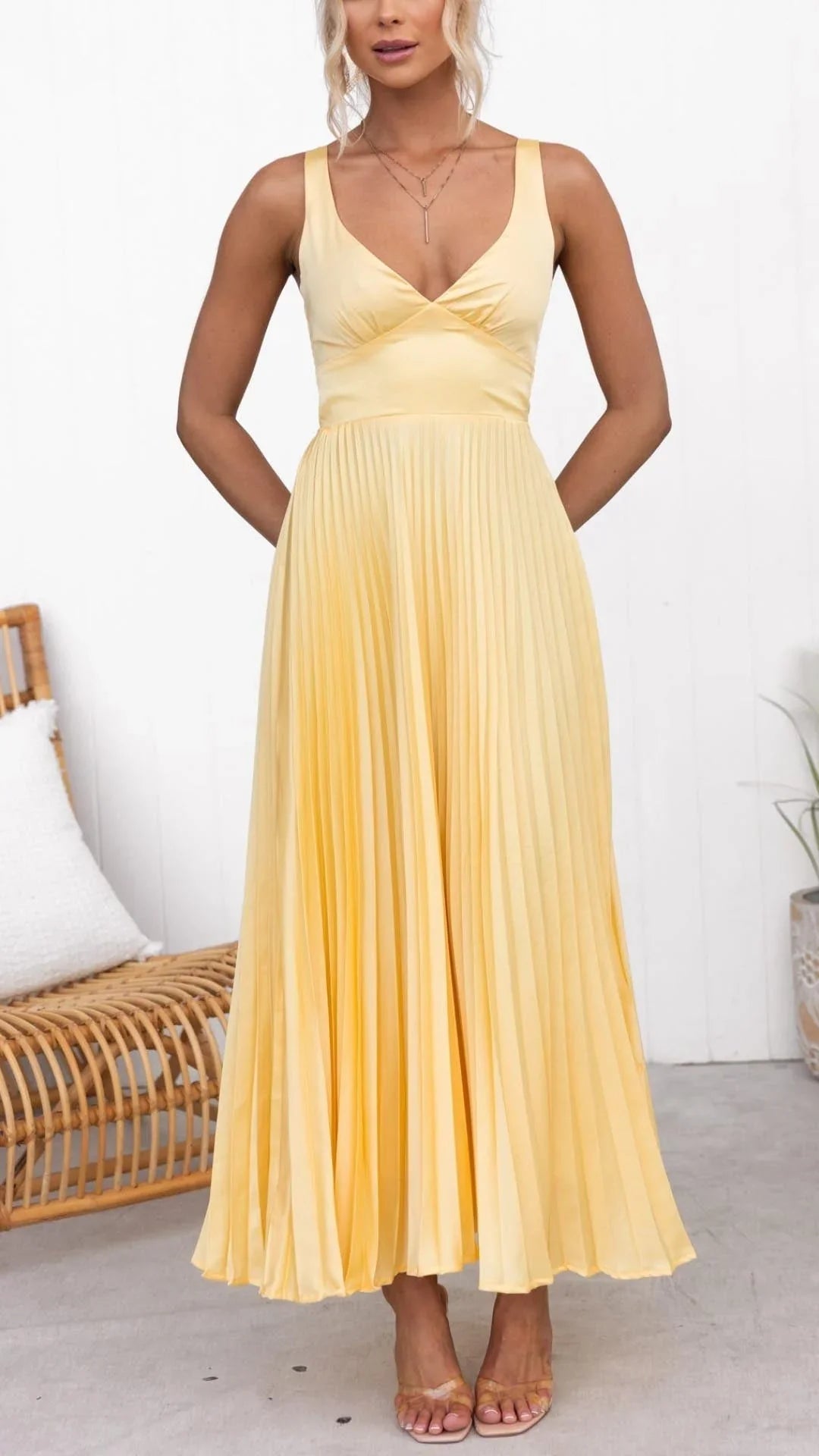 Image of Catherine | Women's Sleeveless A-Line Maxi Dress
