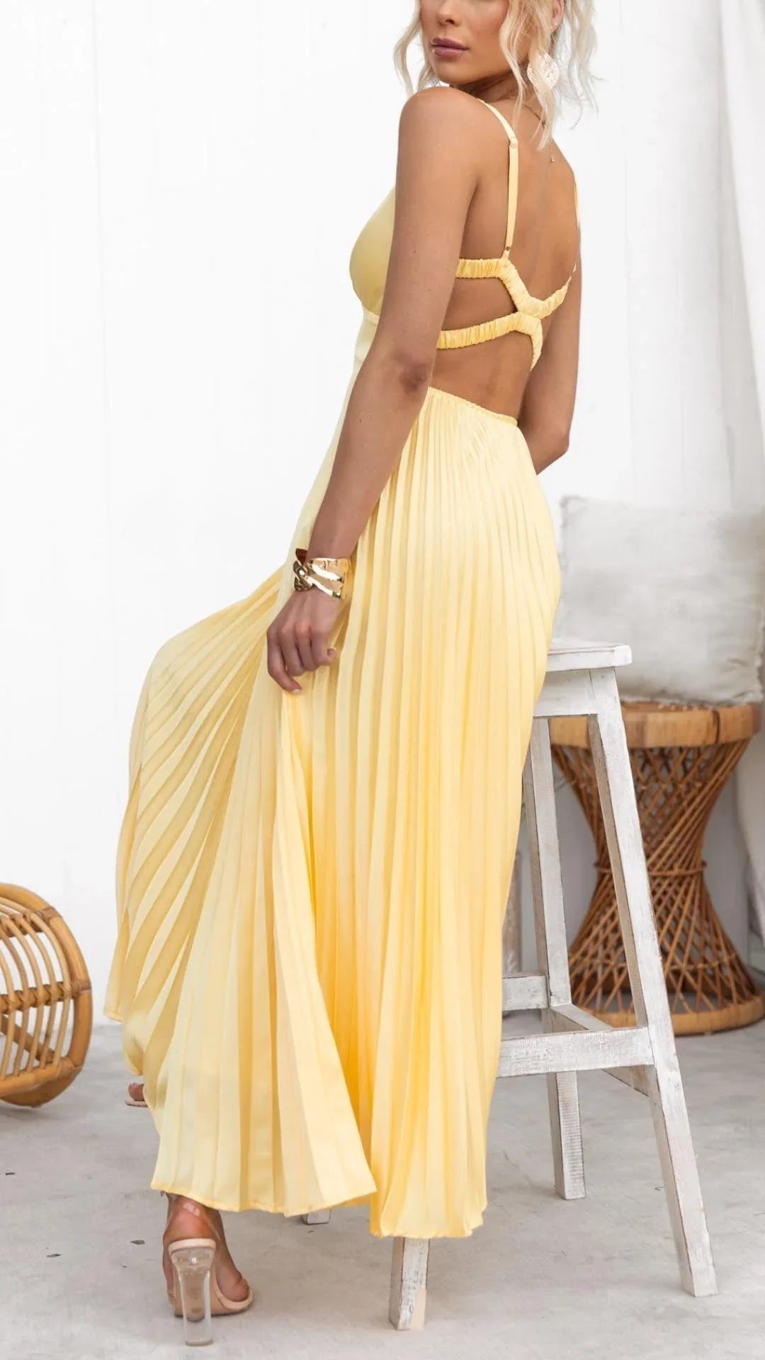 Image of Catherine | Women's Sleeveless A-Line Maxi Dress