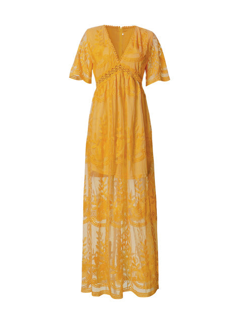 Image of Catherine | Women's V-Neck Maxi Dress
