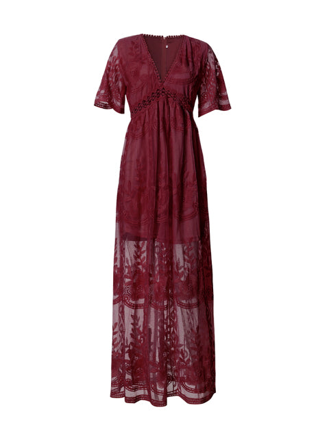 Image of Catherine | Women's V-Neck Maxi Dress