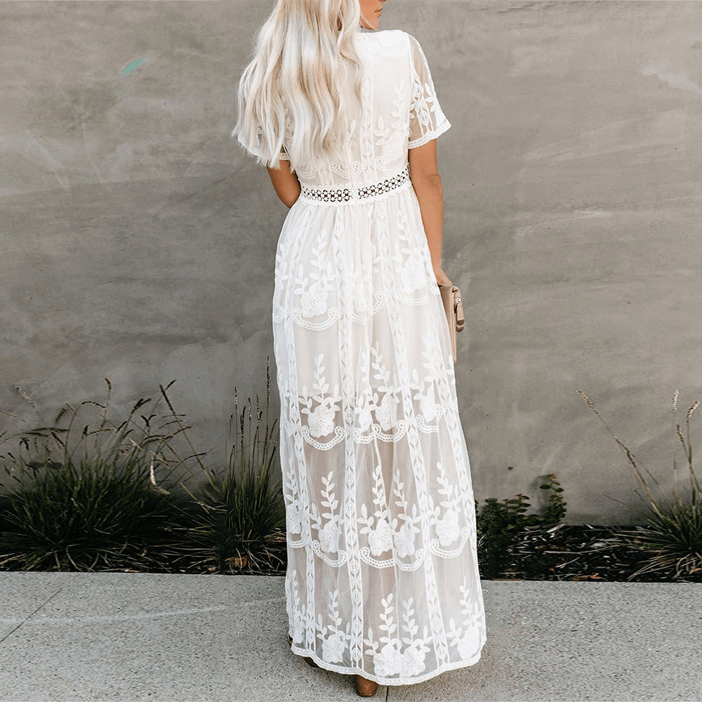 Image of Catherine | Women's V-Neck Maxi Dress