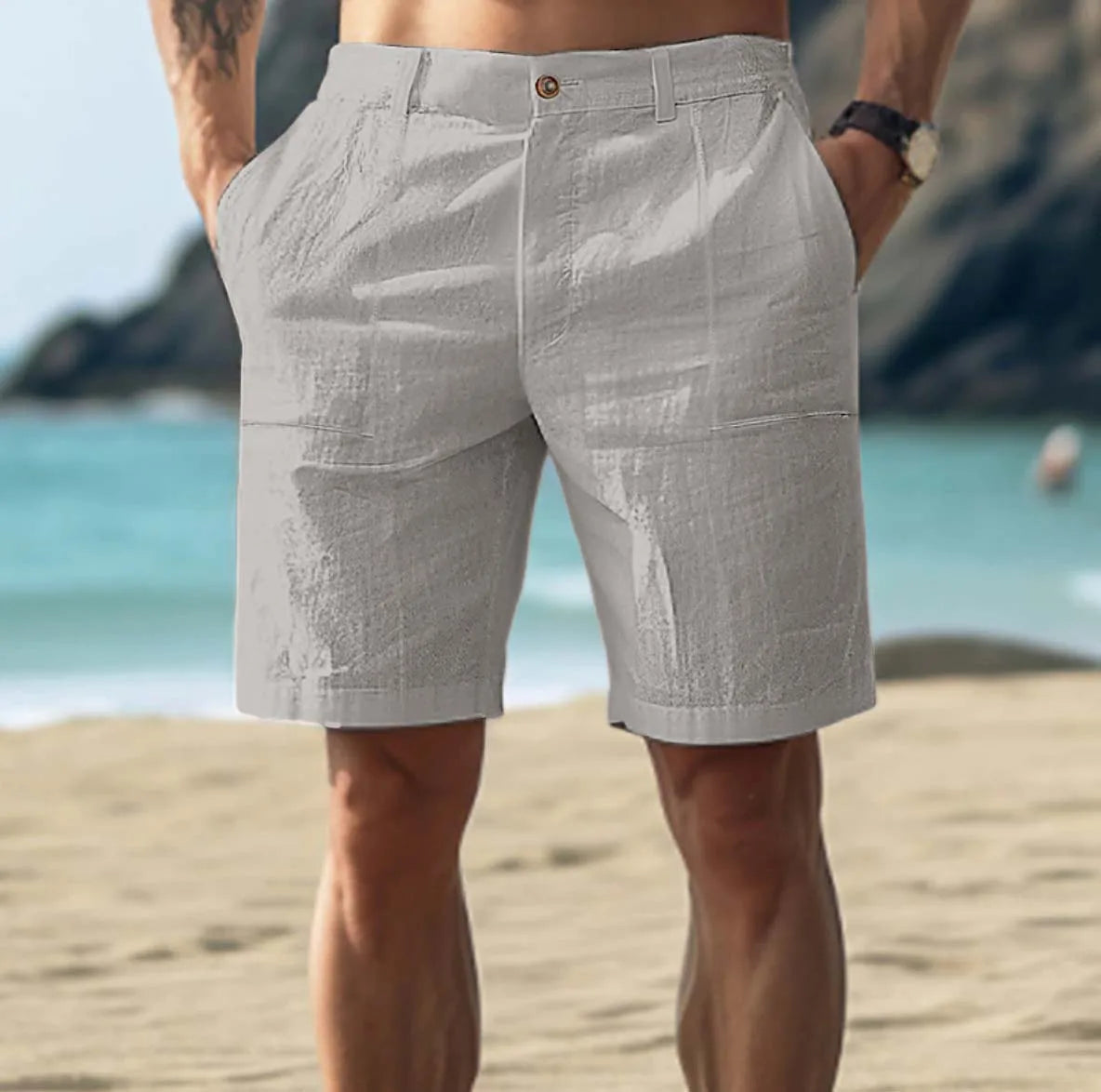 Image of Cedric | Men's Mid-Rise Casual Chino Shorts