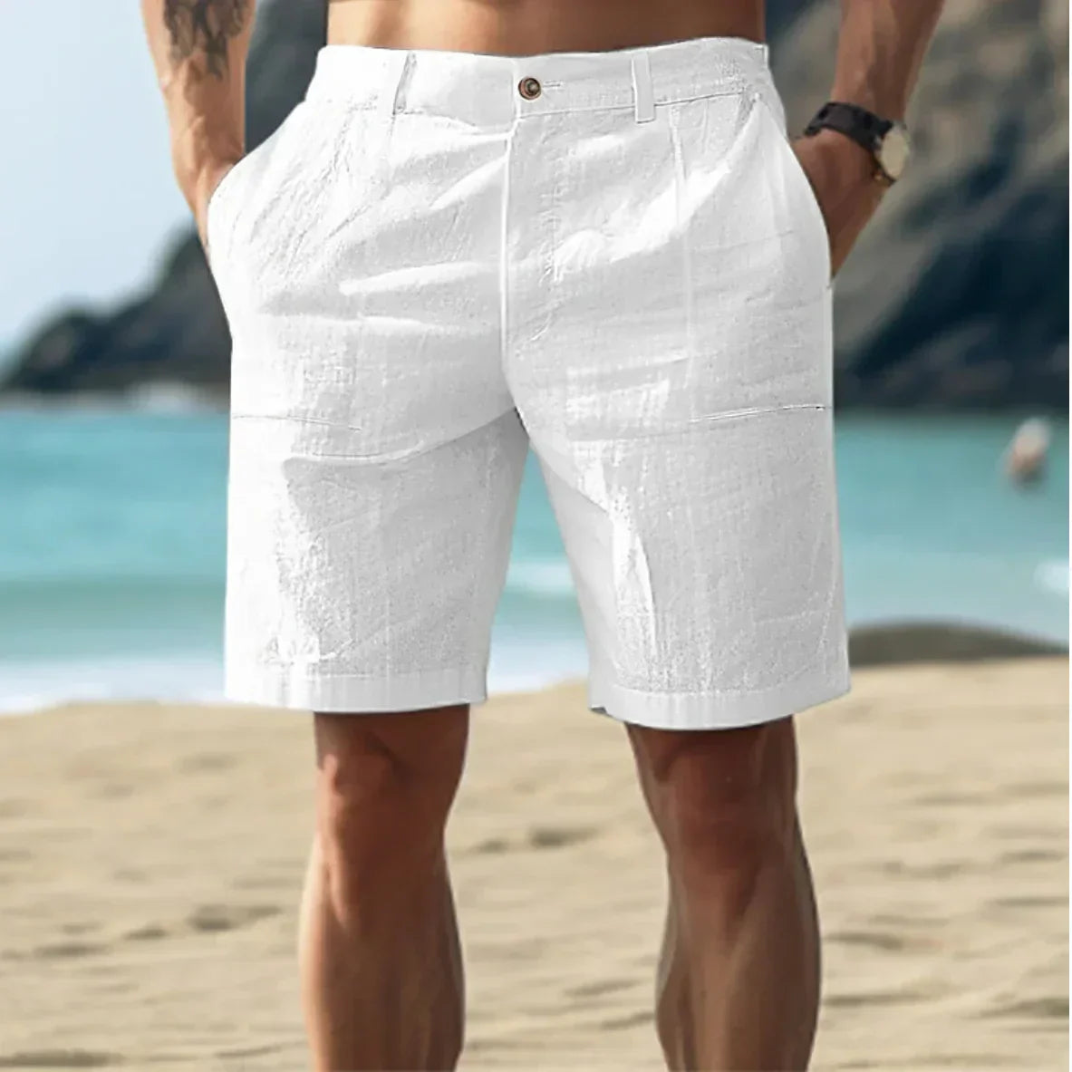 Image of Cedric | Men's Mid-Rise Casual Chino Shorts