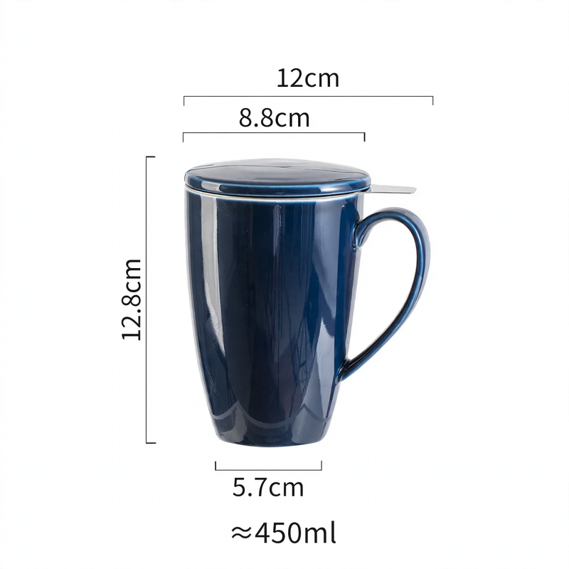 Ceramic Coffee Mug with Tea Strainer