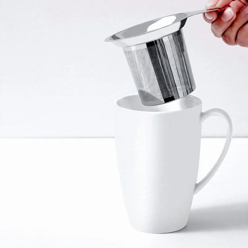 Ceramic Coffee Mug with Tea Strainer