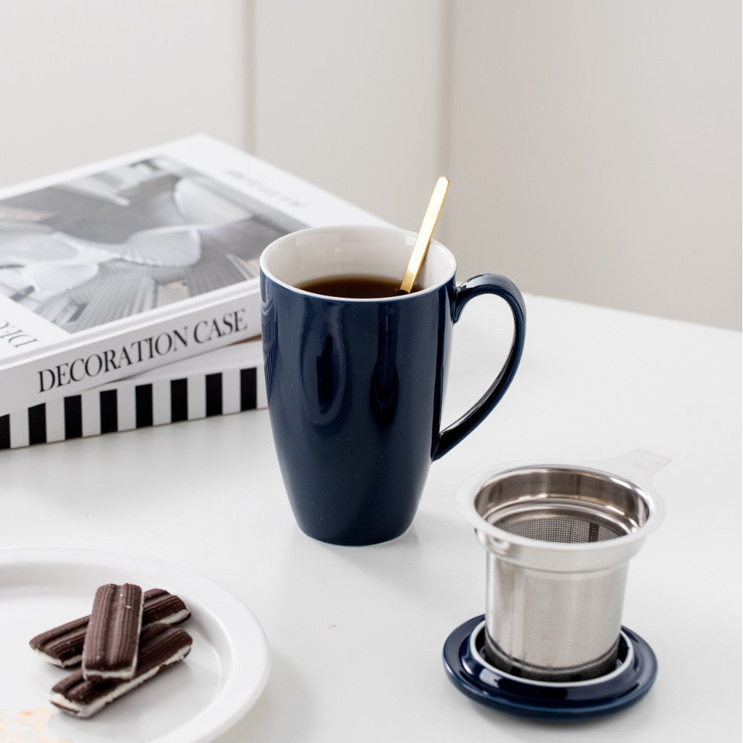 Ceramic Coffee Mug with Tea Strainer