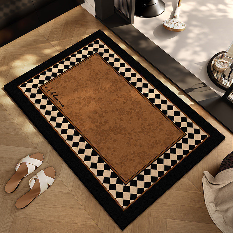 Checkerboard Patterned Entryway Mat