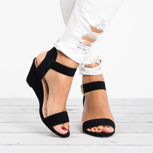 Image of Cheri | Women's Wedge Ankle Strap Sandals