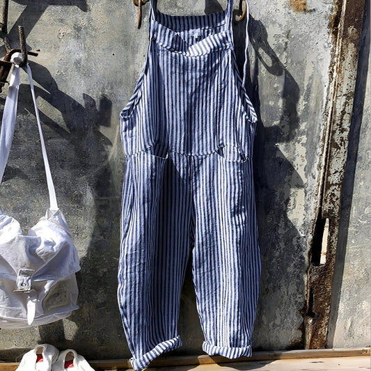 Chic and Style | White Vintage Overalls Unisex Adjustable with Pockets