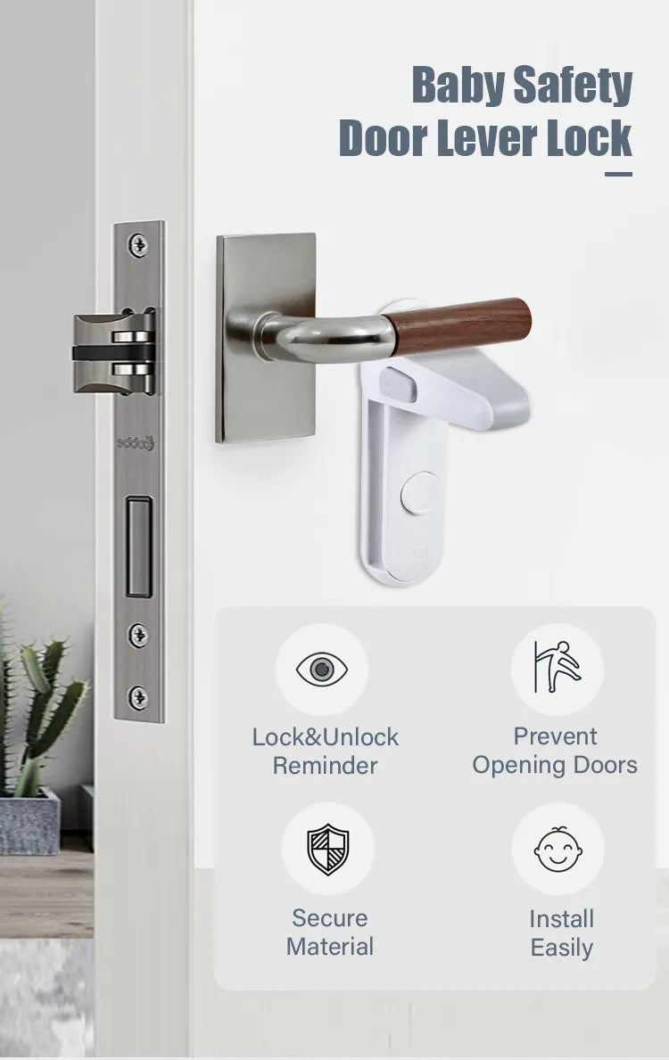 Childproof Door Lever Lock for Baby Safety - Easy Install