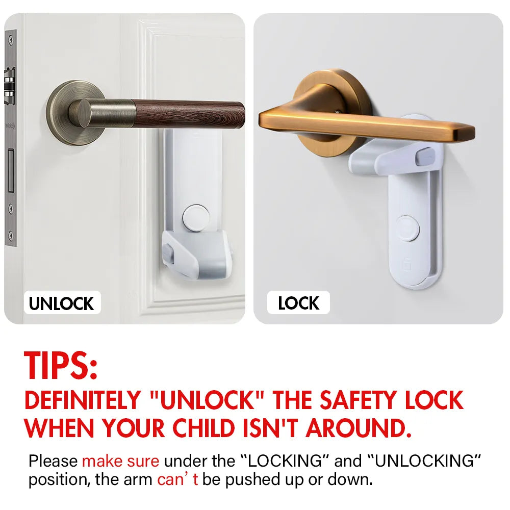 Childproof Door Lever Lock for Baby Safety - Easy Install