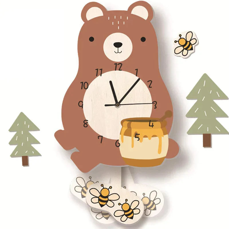 Children's Pendulum Clock with Animal Designs | Fun Decoration for Children's Rooms