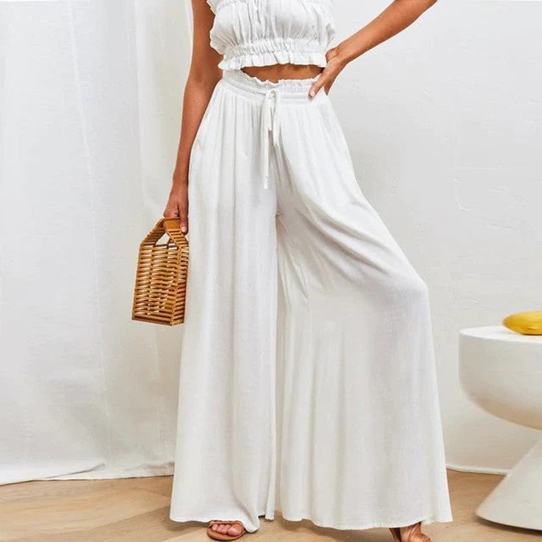 Image of Christina | Women's High-Waisted Wide Leg Trousers